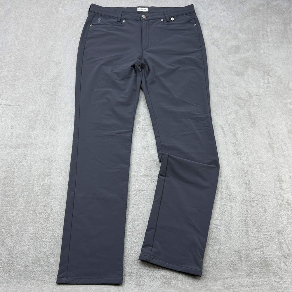 Golfino Golf Pants Unisex Large Gray Technical Stretch Fleece Lined Casual